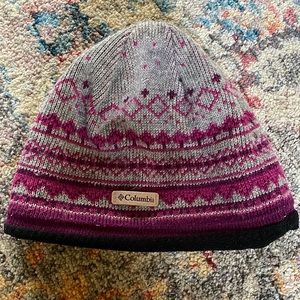 Columbia Purple/Grey Lined Beanie.